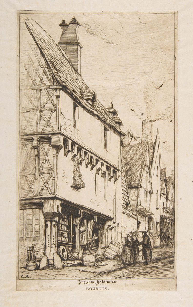Uma casa antiga, ou a casa do músico, Bourges de Charles Meryon