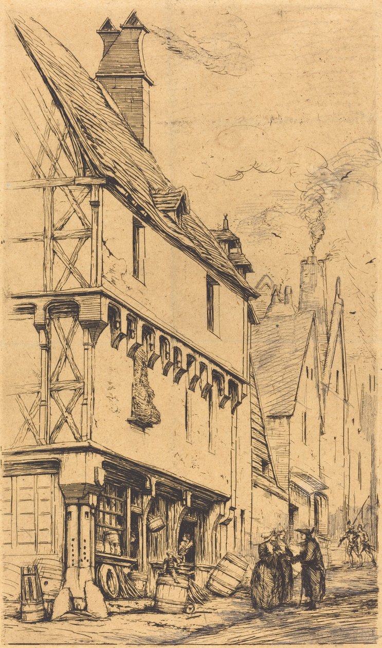 Antiga casa em Bourges, chamada "La Maison du Musicien" (Uma antiga casa em Bourges, às vezes chamada de "Casa do Músico") de Charles Meryon