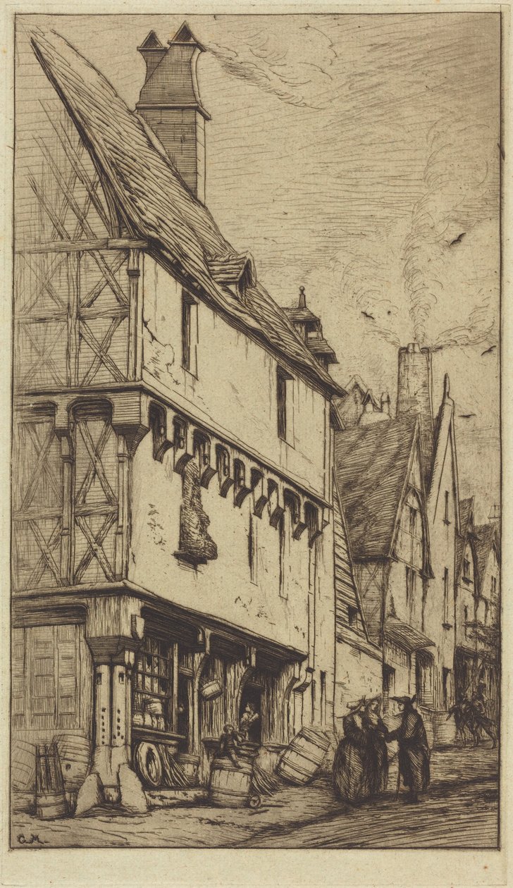 Uma antiga casa em Bourges, por vezes chamada «A Casa do Músico» de Charles Meryon