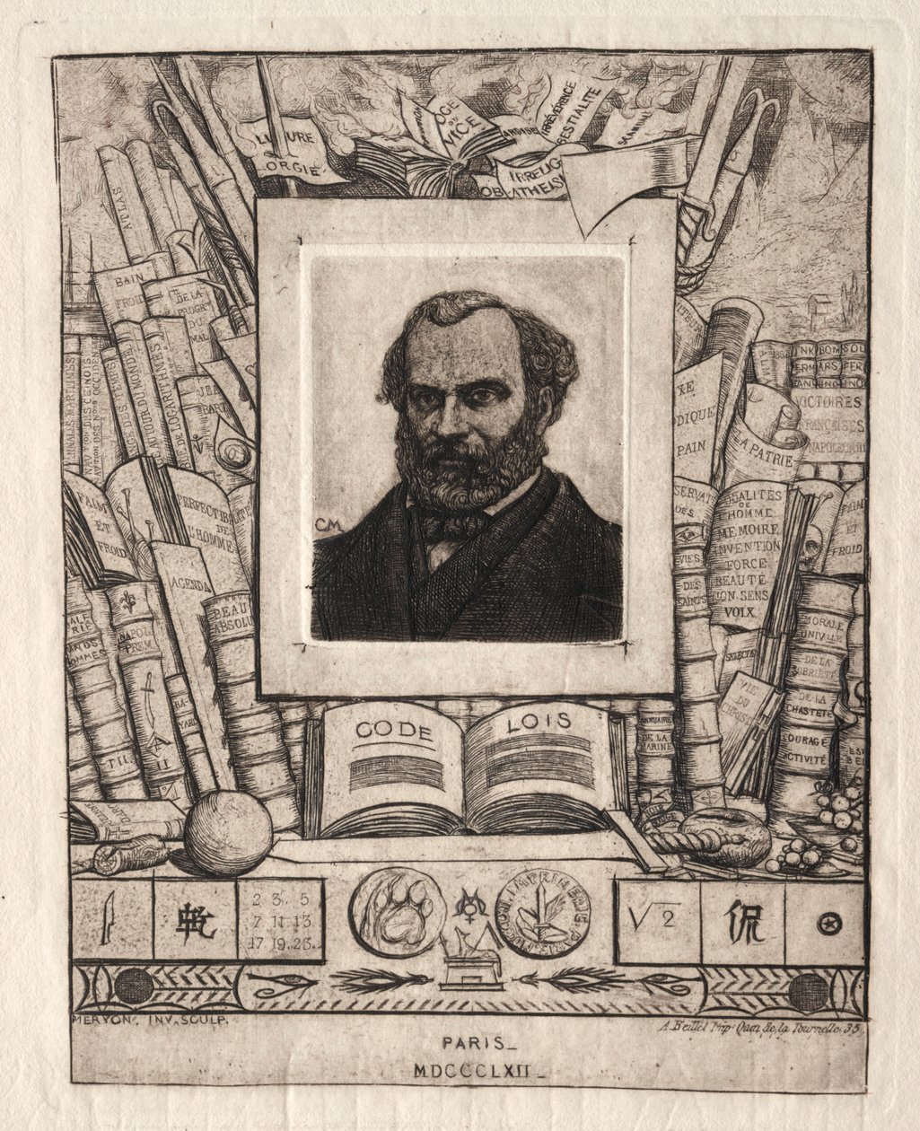 Armand Gueraud de Nantes, Impressora e Homem de Letras, 1862. de Charles Meryon