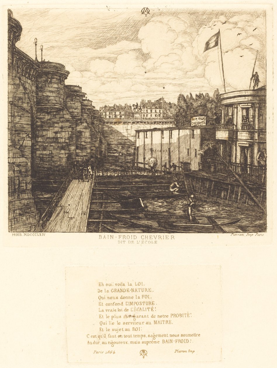 Estabelecimento de banhos frios de Chevrier, às vezes chamado de "Banhos Escolares") de Charles Meryon