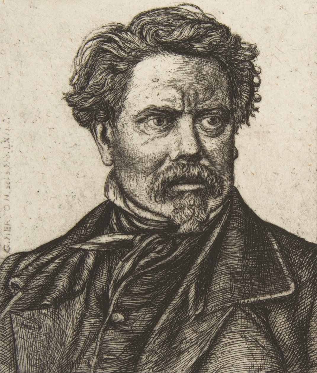 Benjamin Fillon, depois de uma fotografia, 1862. de Charles Meryon
