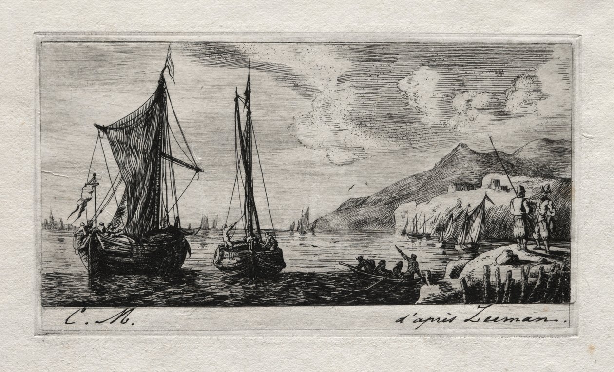 Calais - Barcos nivelados, 1850. de Charles Meryon