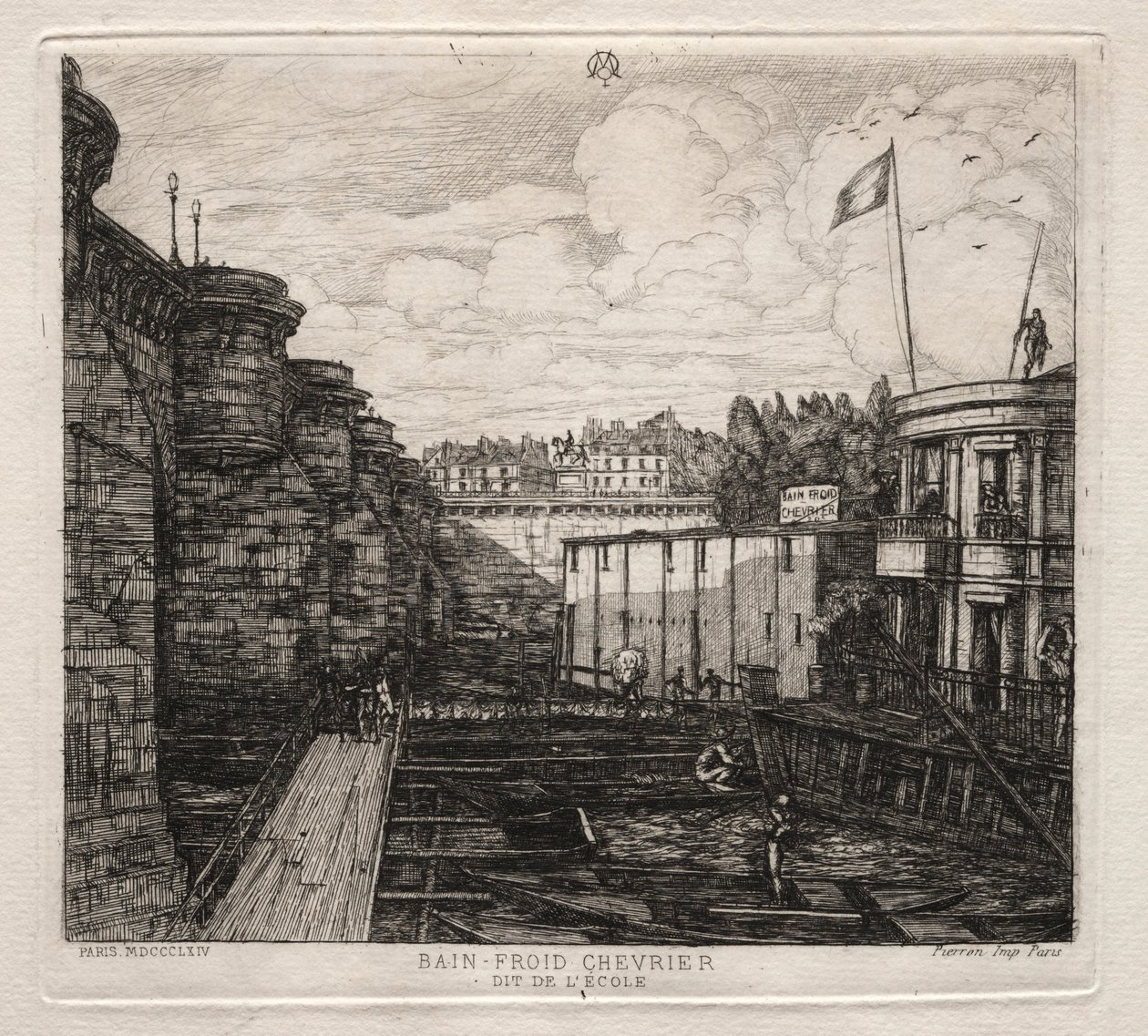 Estabelecimento de Banho Frio de Chevrier, Paris de Charles Meryon