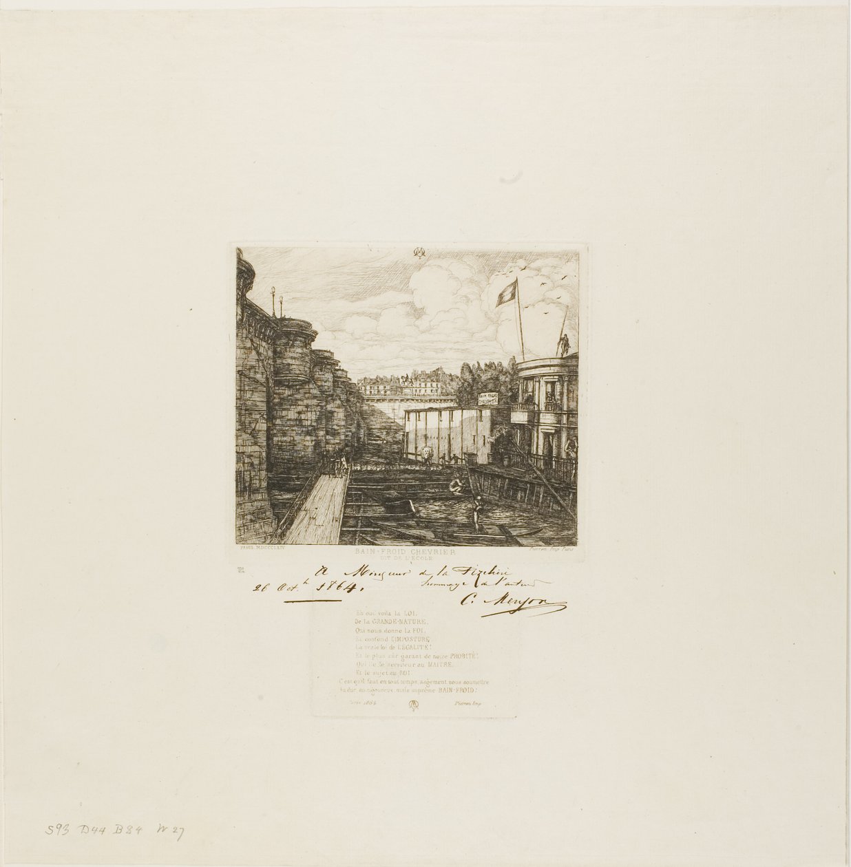 Estabelecimento de Banho Frio de Chevrier, Paris de Charles Meryon