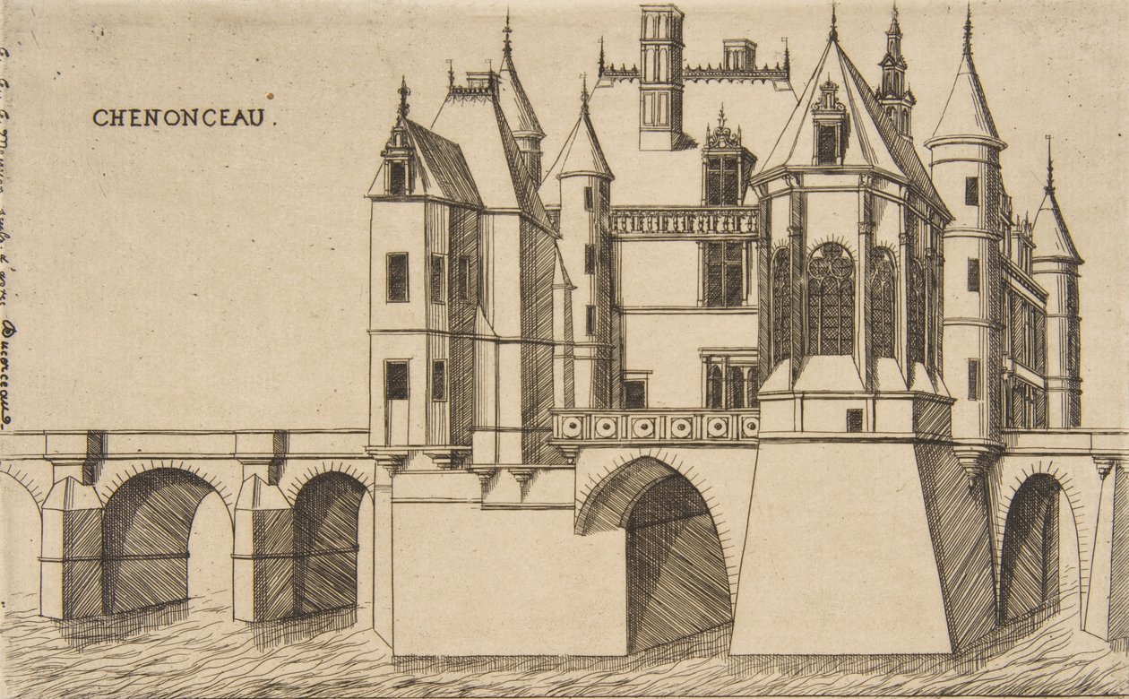 Castelo de Chenonceau, nº 2, 1856. de Charles Meryon