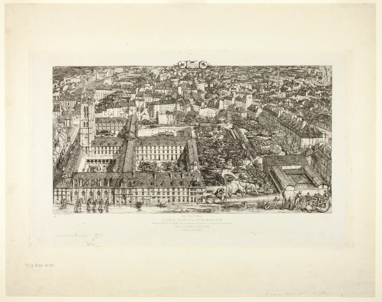 Colégio Henry IV (ou Lycée Napoléon), Paris de Charles Meryon