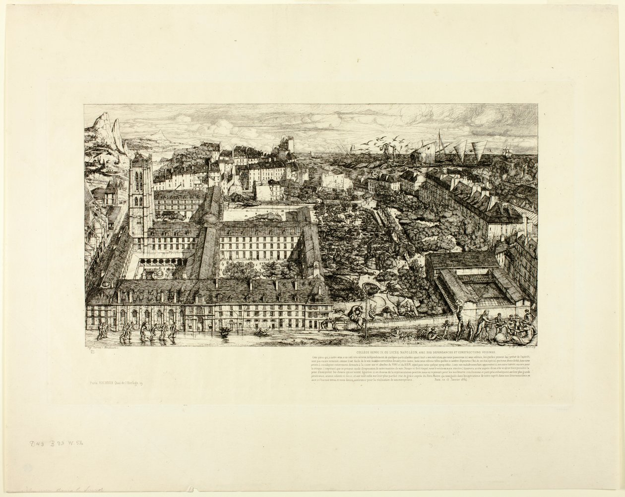 Colégio Henry IV (ou Lycée Napoléon), Paris de Charles Meryon