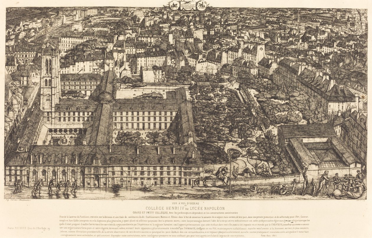 Collège Henri IV, Paris, ou Lycée Napoléon (Henry IV College ou Napoleon School, Paris) de Charles Meryon