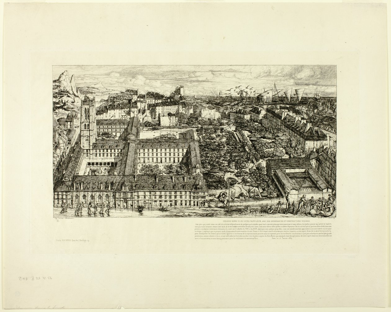 Colégio Henry IV (ou Lycée Napoléon), Paris de Charles Meryon