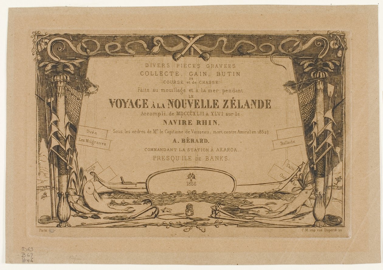 Capa para uma viagem à Nova Zelândia (1842-46) de Charles Meryon