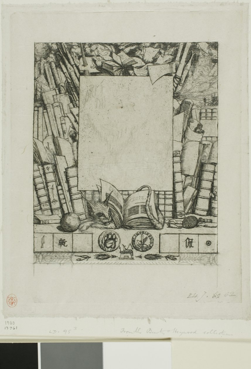 Design para uma moldura para o retrato de Armand Guéraud de Charles Meryon