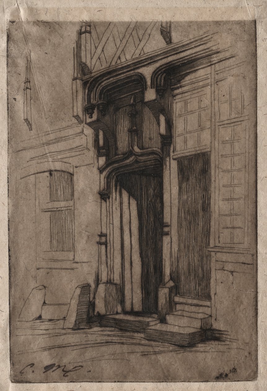Entrada de um antigo convento na Rue Mirabeau, Bourges de Charles Meryon