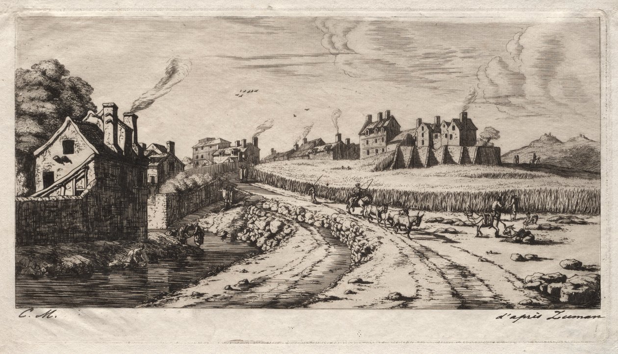 Entrada para o Faubourg, Saint-Marceau, Paris de Charles Meryon