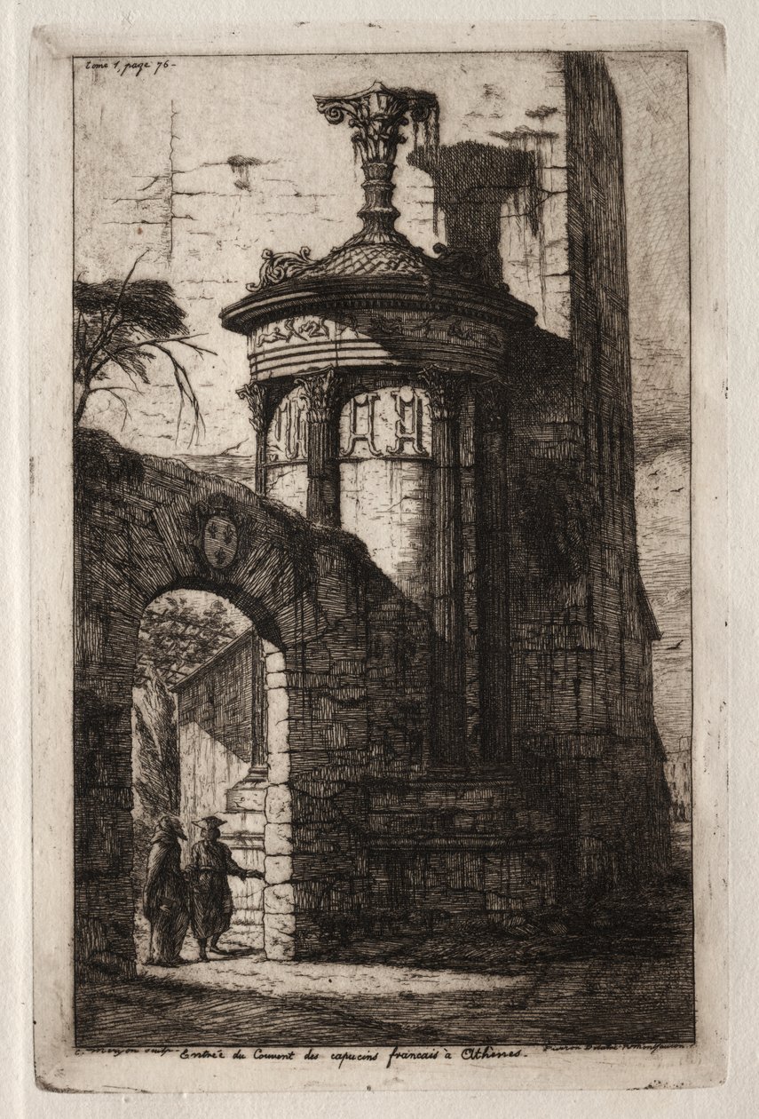 Entrada para o Convento dos Capuchinhos Franceses em Atenas de Charles Meryon