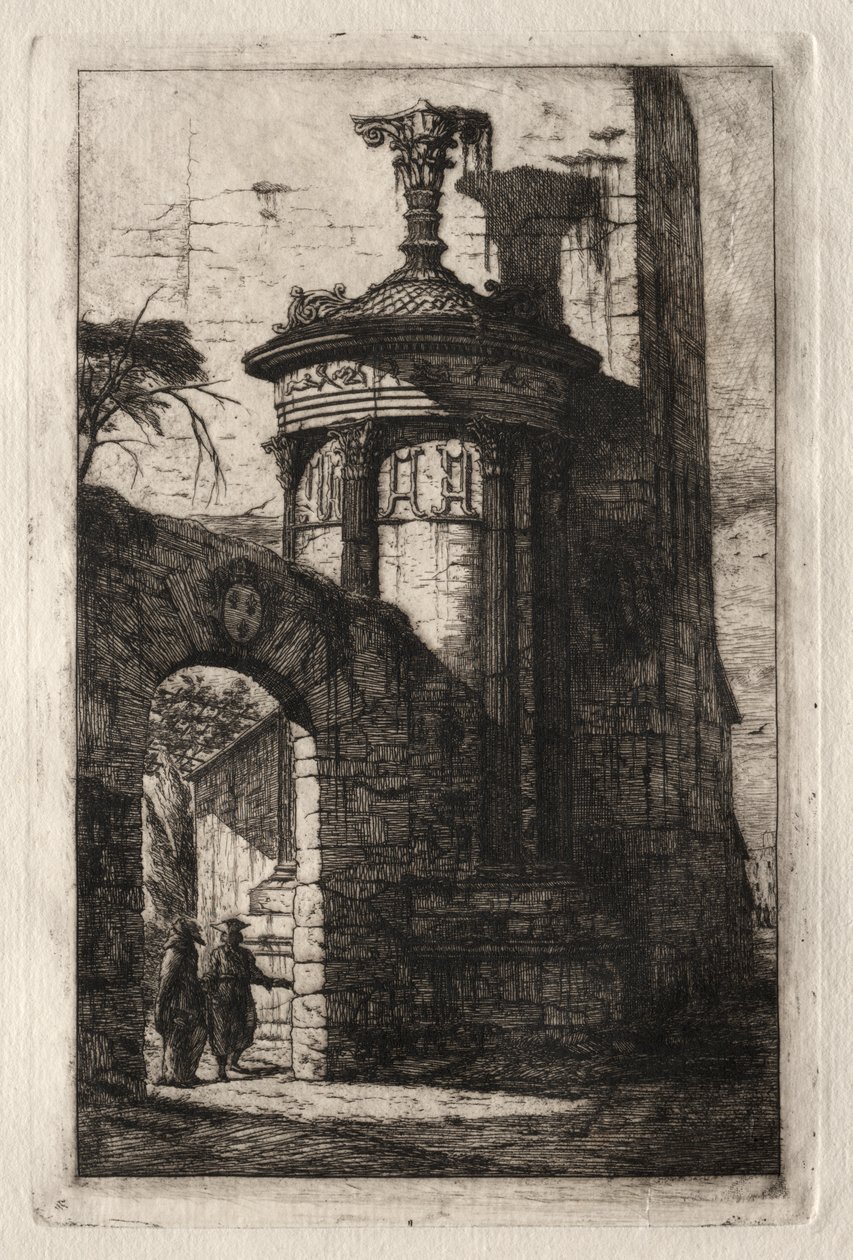 Entrada para o Convento dos Capuchinhos Franceses em Atenas de Charles Meryon