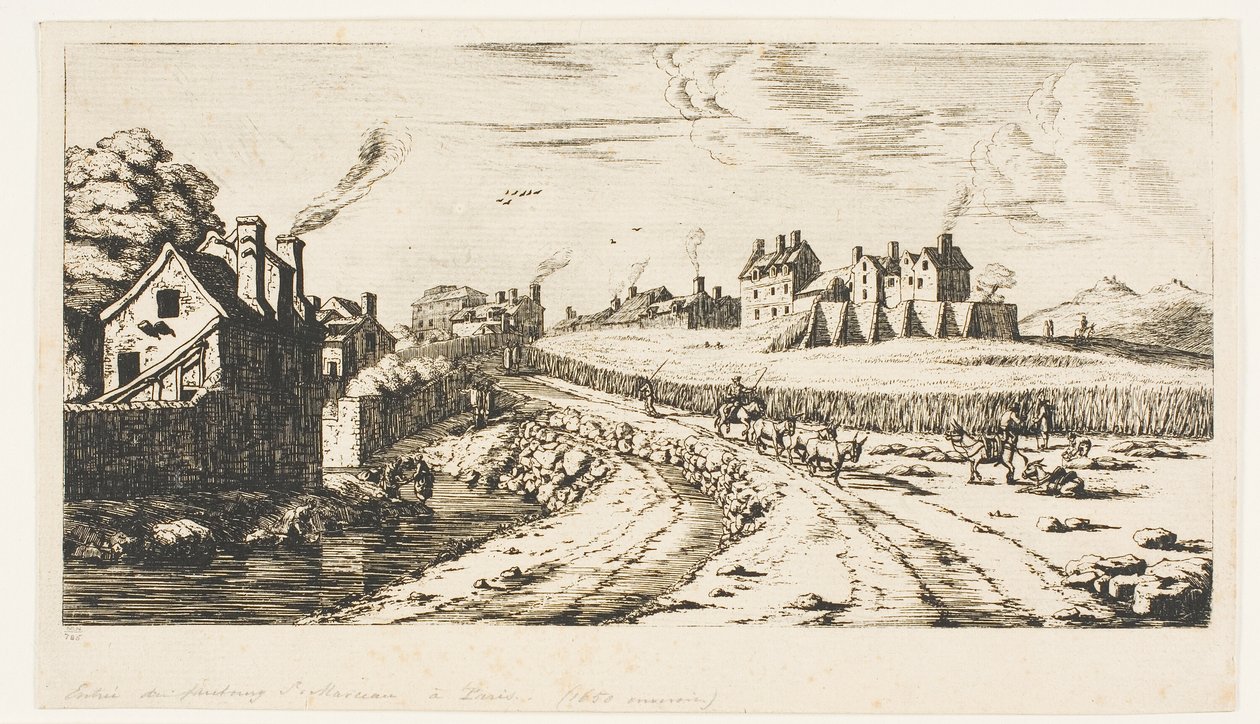 Entrada para o subúrbio de Saint-Marceau, Paris de Charles Meryon