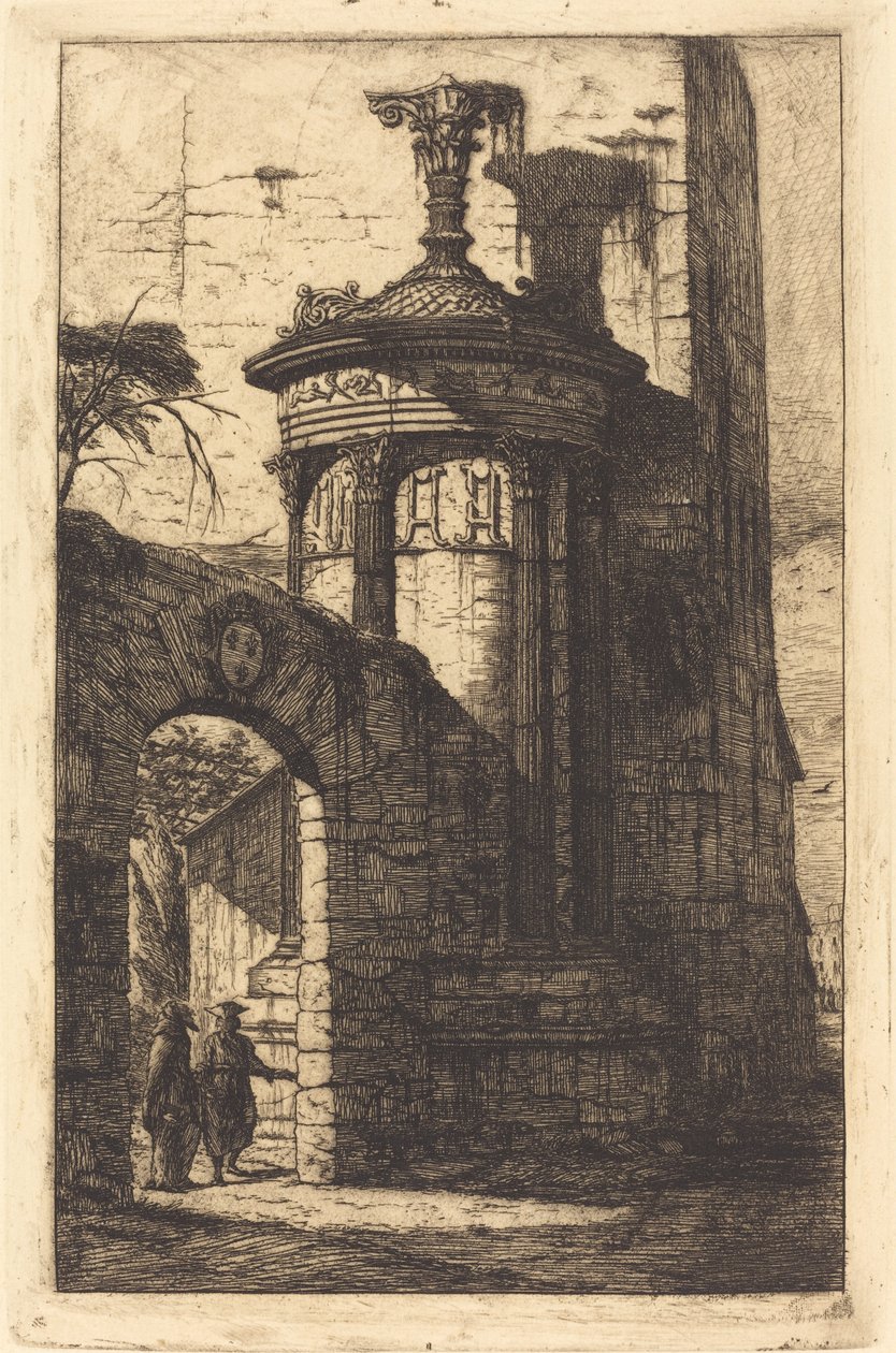 Entrée du Couvent des Capucins français à Athenes (Entrada para o Convento dos Capuchinhos Francês em Atenas) de Charles Meryon