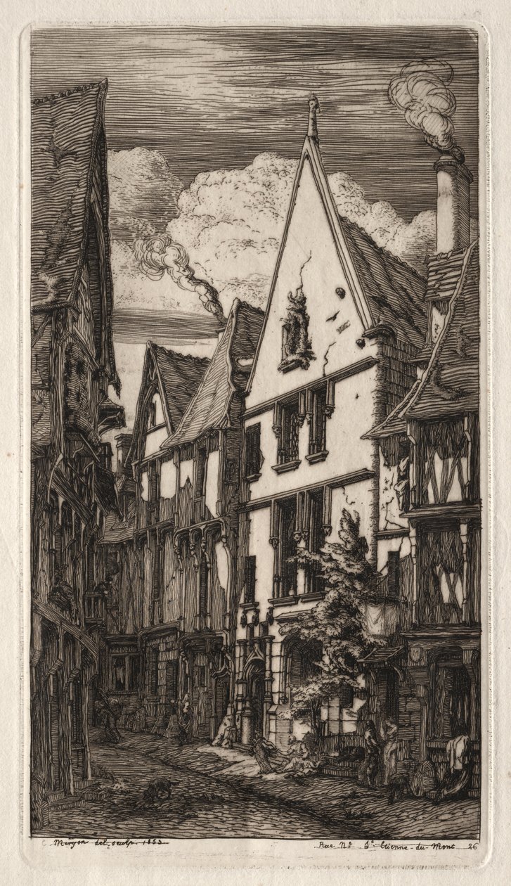 Água-forte de Paris: em Bourges de Charles Meryon