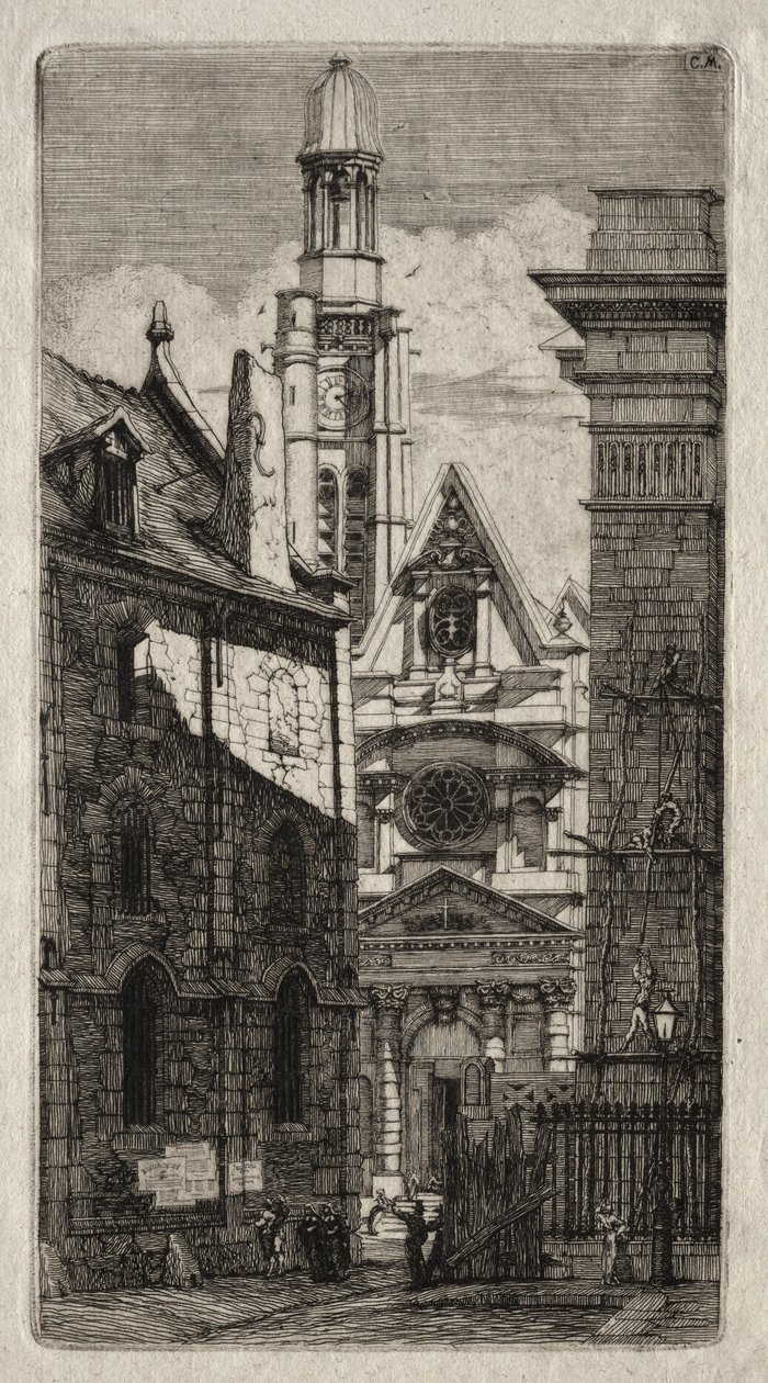 Gravuras de Paris: Igreja de Santo Estêvão do Monte, 1852. de Charles Meryon