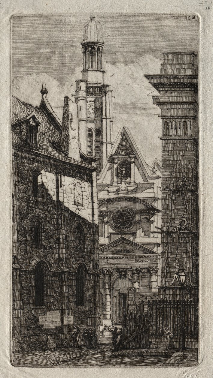 Gravuras de Paris: Igreja de Santo Estêvão do Monte, 1852. de Charles Meryon