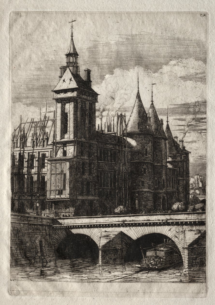 Gravuras de Paris: A Torre do Relógio de Charles Meryon