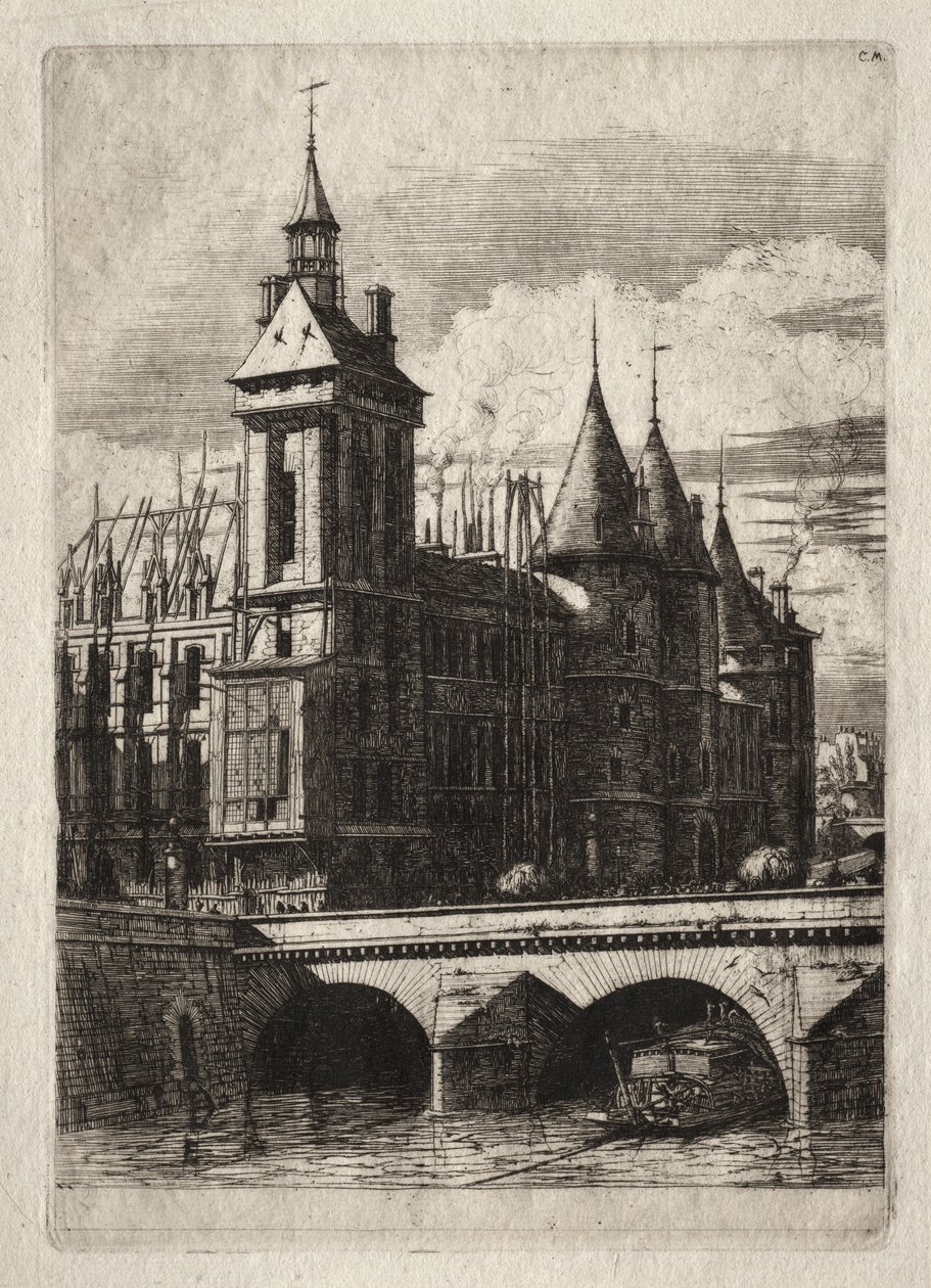 Gravuras de Paris: A Torre do Relógio de Charles Meryon
