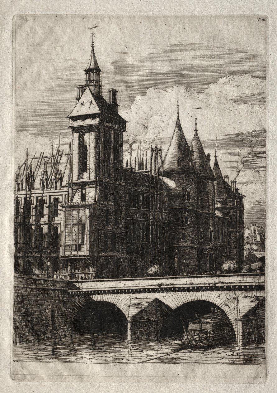 Gravuras de Paris: A Torre do Relógio, 1852. de Charles Meryon