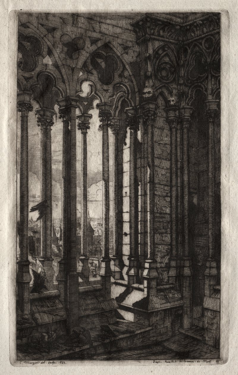 Gravuras de Paris: A Galeria de Notre Dame de Charles Meryon