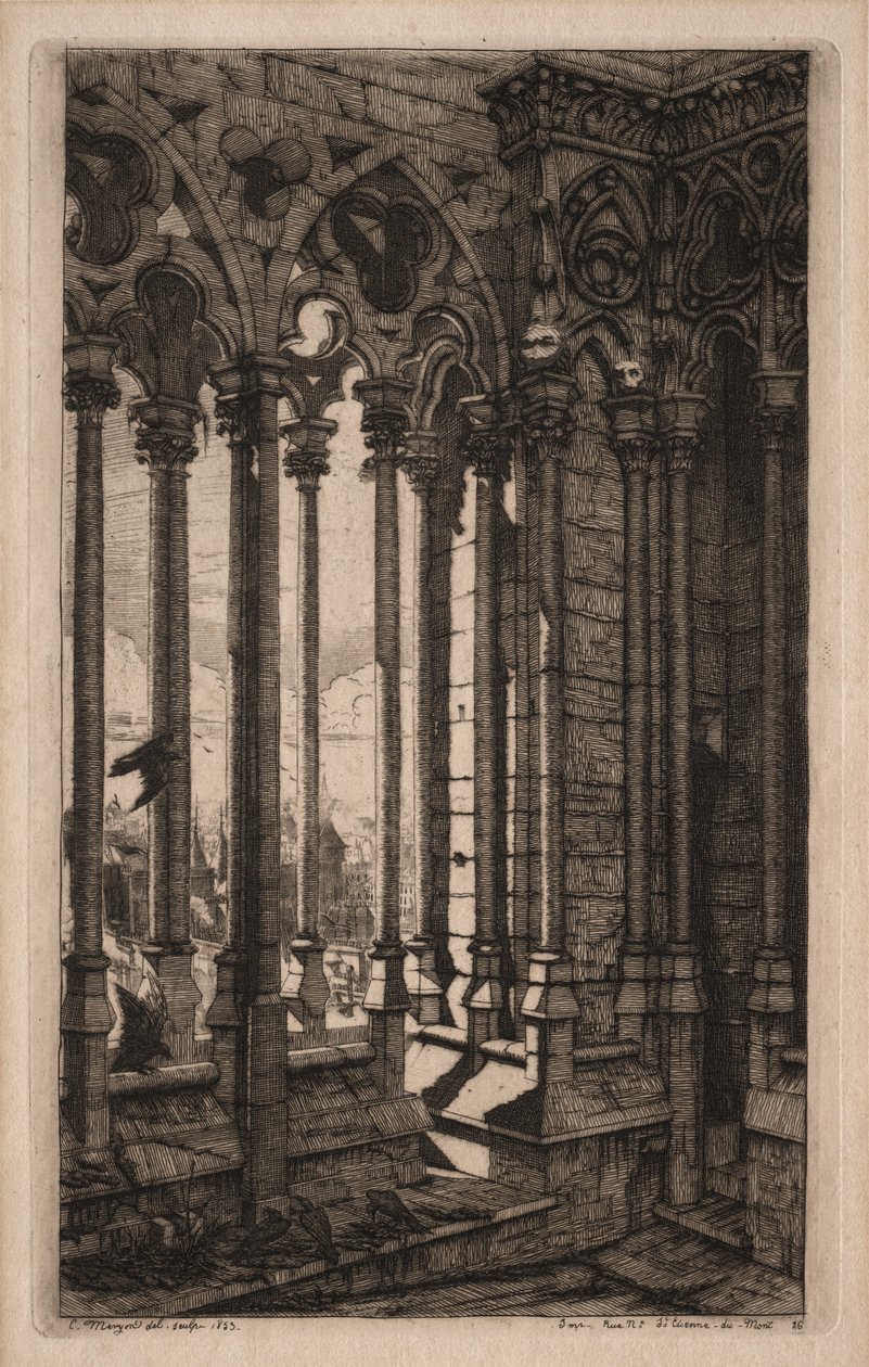 Gravuras de Paris: A Galeria de Notre Dame de Charles Meryon