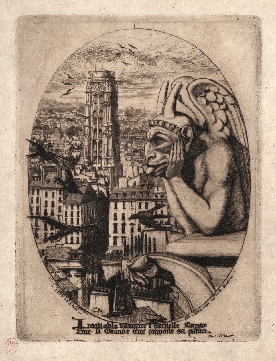 Gravuras de Paris: A Gárgula de Charles Meryon