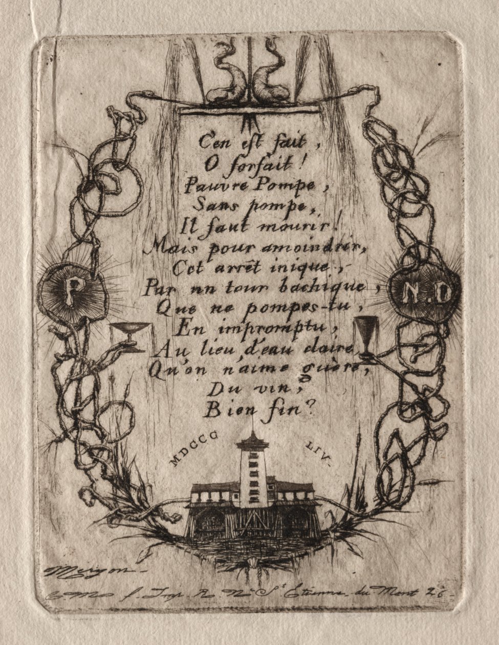 Gravuras de Paris: A Bomba de Notre Dame, Prato Pequeno de Charles Meryon