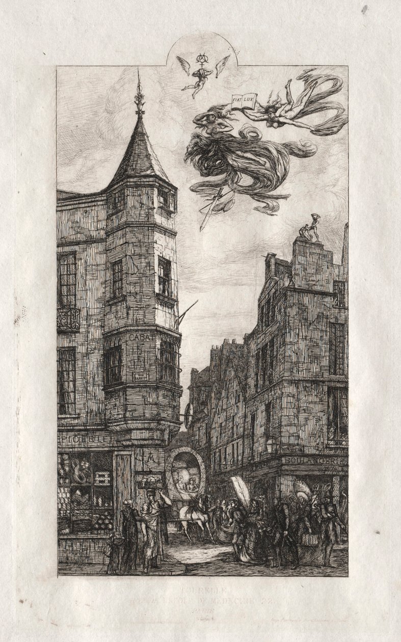 Gravuras de Paris: Tourelle, rue de l&39;Ecole de Médicine, 1861. de Charles Meryon