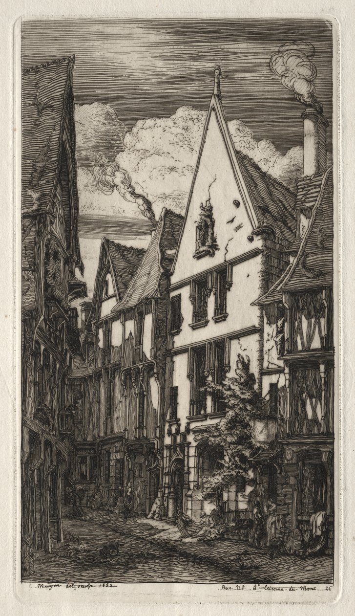 Água-forte de Paris: em Bourges de Charles Meryon
