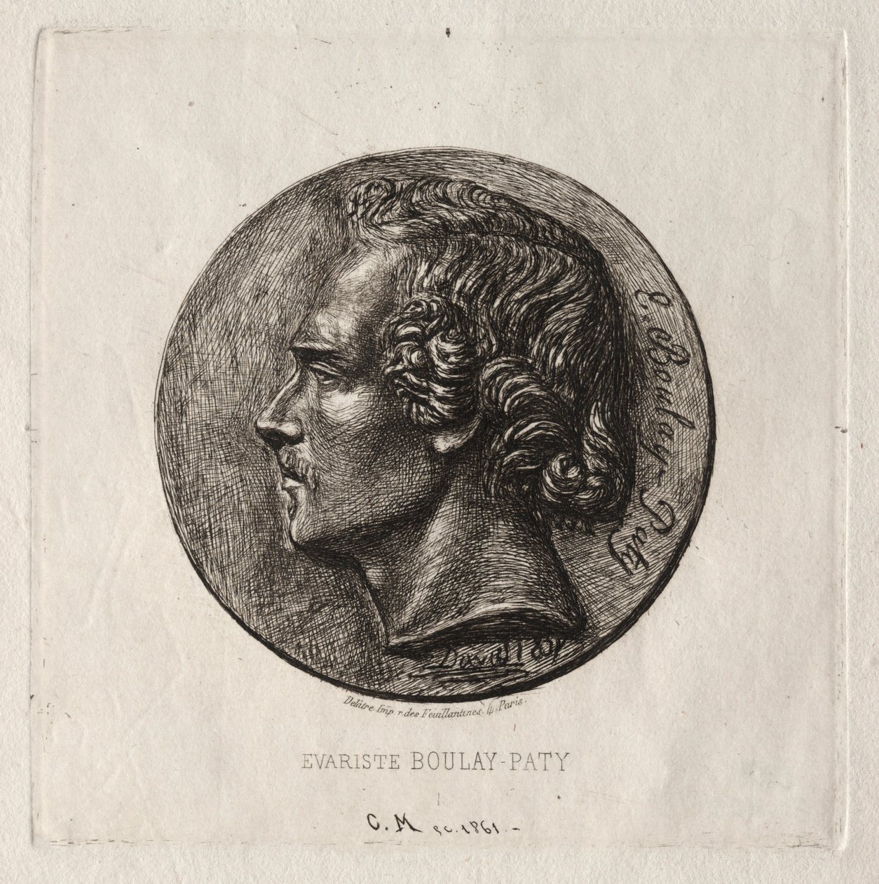Evariste Boulay-Paty, um poeta, 1861. de Charles Meryon
