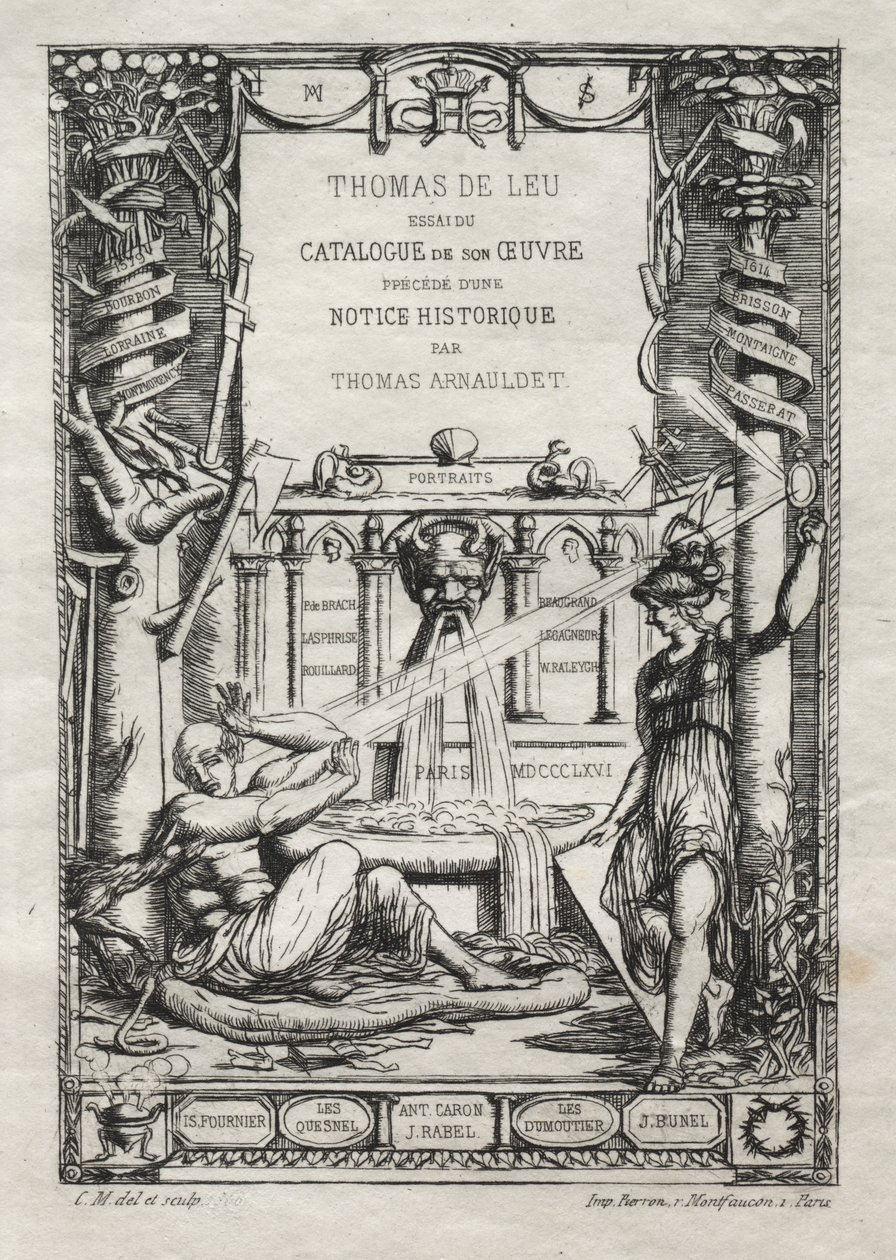 Frontispício para um Catálogo das Gravuras de Thomas de Leu de Charles Meryon