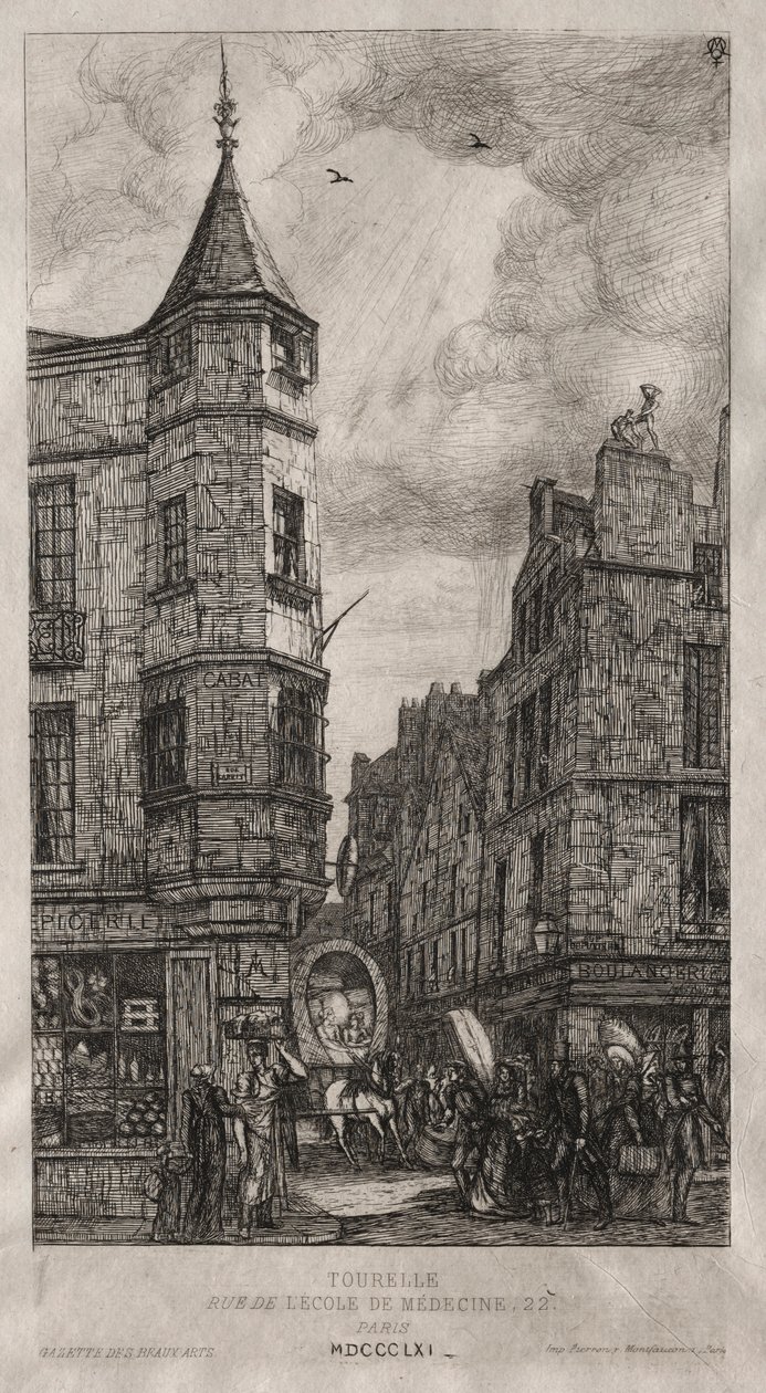 Casa com uma torre, rua nº 22 da Faculdade de Medicina, 1861. de Charles Meryon