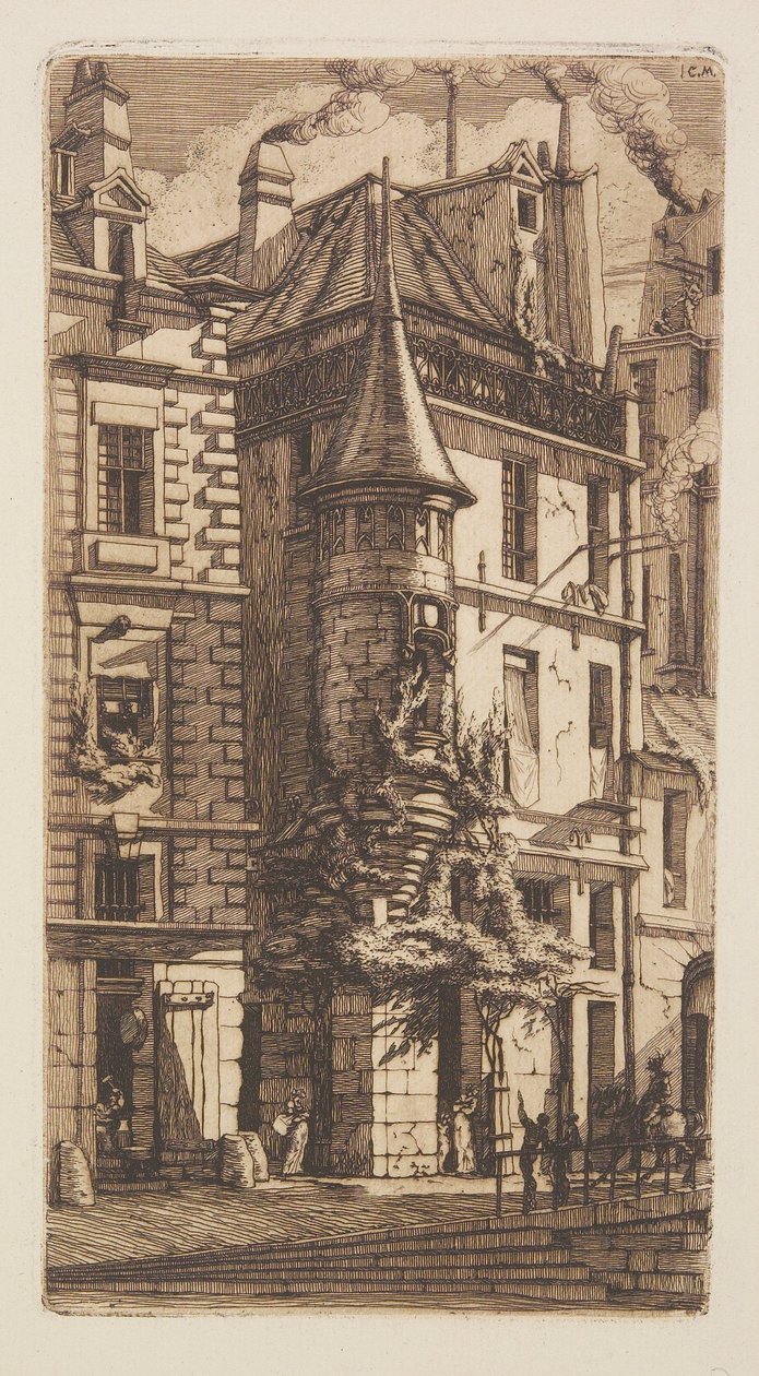 Casa com torre, Rua dos Tecelões, Paris de Charles Meryon