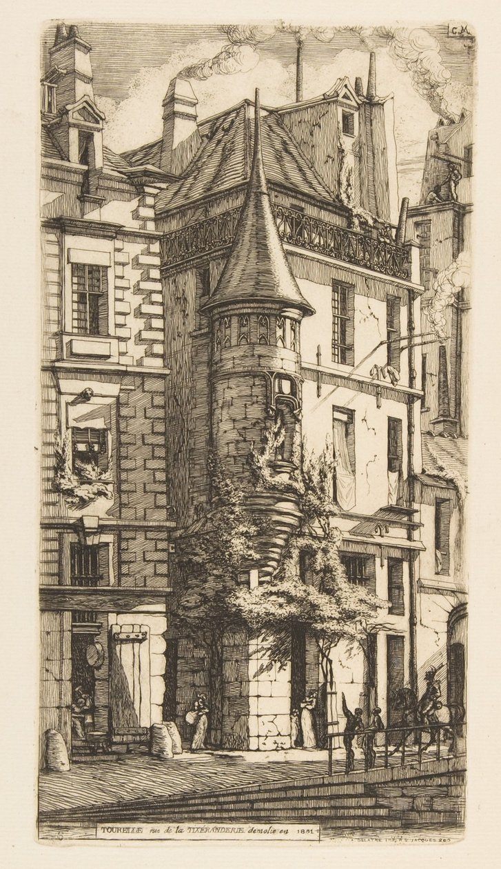 Casa com torre, rue de la Tixéranderie, Paris de Charles Meryon