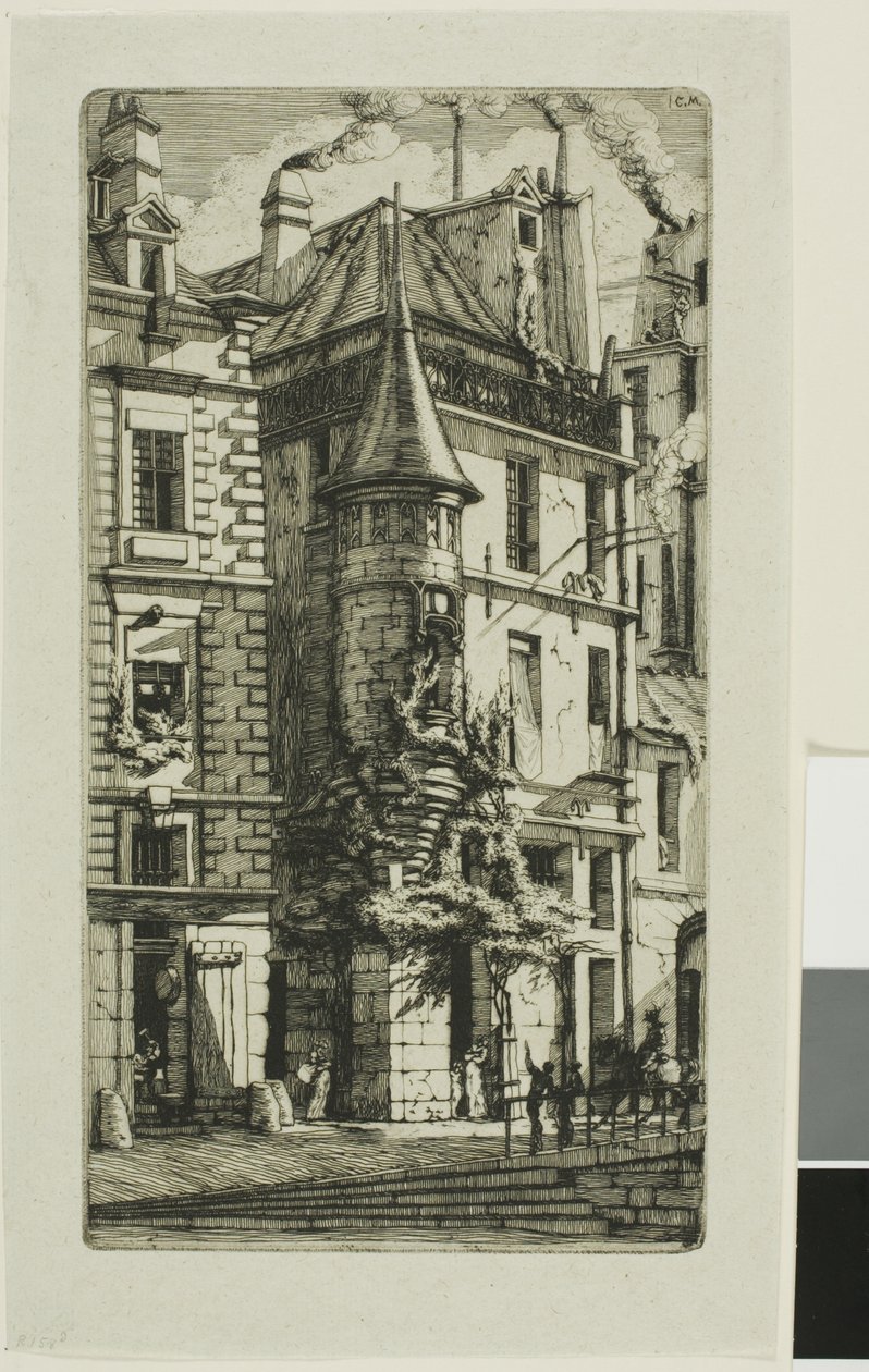 Casa com torreão, rue de la Tixéranderie de Charles Meryon