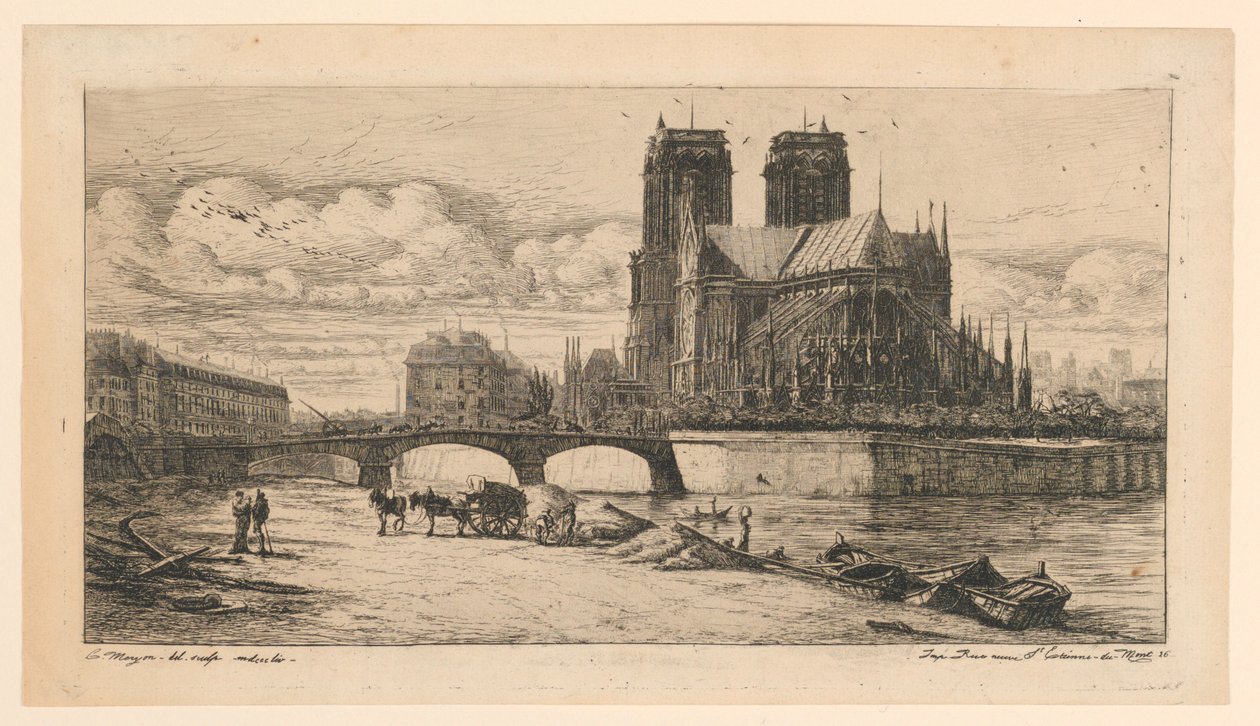 A abside de Notre-Dame de Paris (A abside de Notre-Dame, Paris) de Charles Meryon