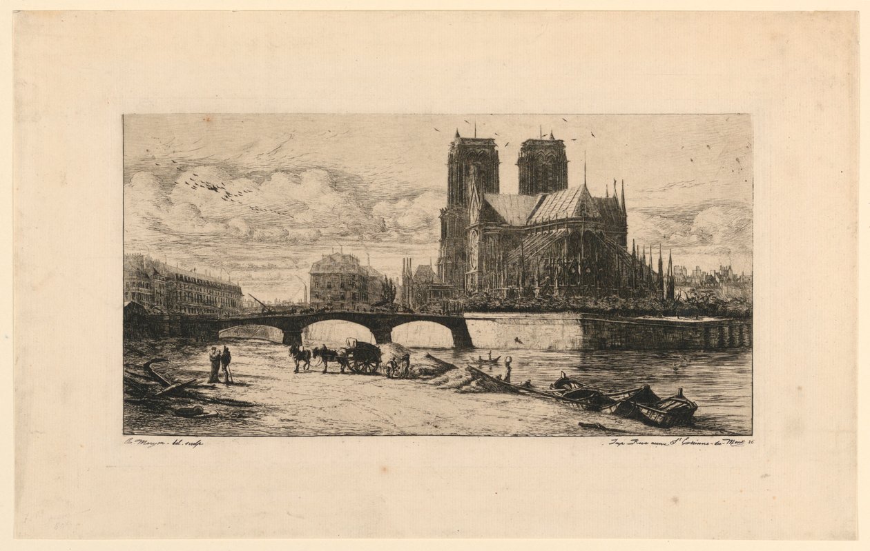 A abside de Notre Dame de Paris (A abside de Notre Dame, Paris) de Charles Meryon