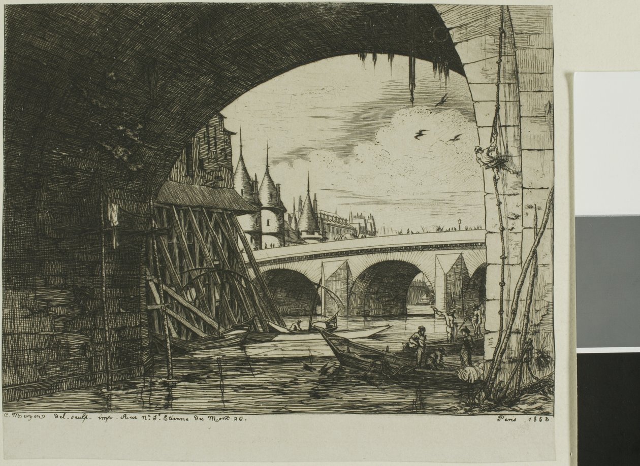 A Arco do Ponte de Notre-Dame de Charles Meryon