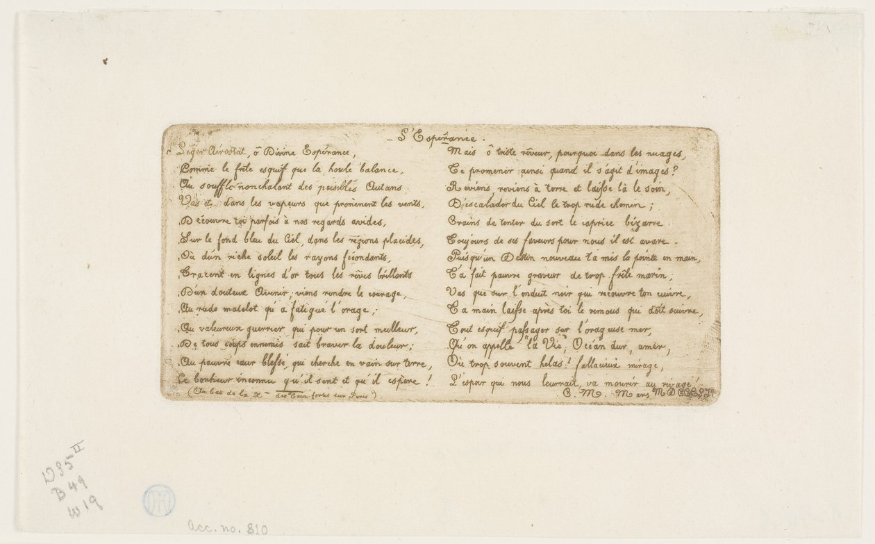 A esperança (verso para acompanhar Pont-au-Change) de Charles Meryon