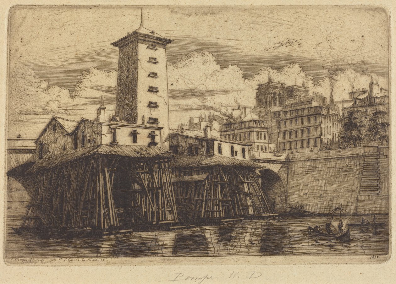 A bomba de Notre-Dame, Paris de Charles Meryon