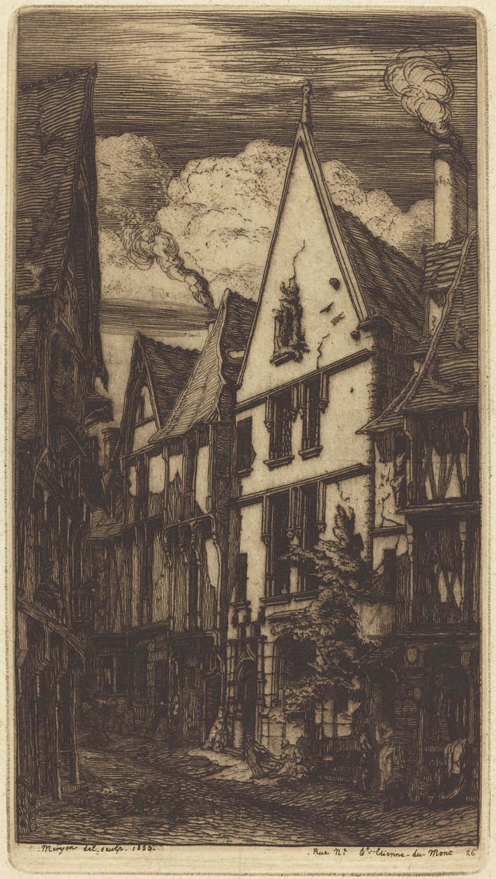 La Rue des Toiles, em Bourges de Charles Meryon