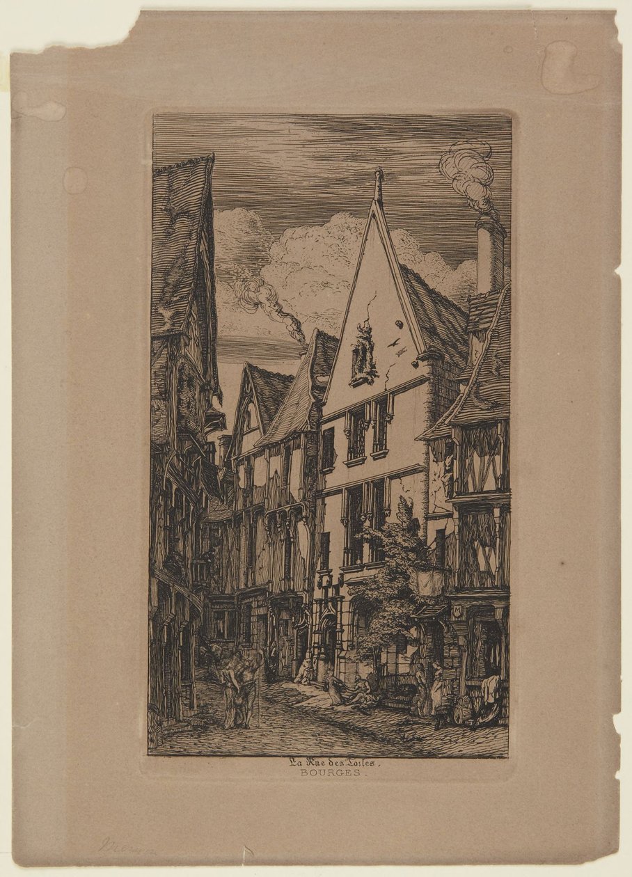 La Rue des Toiles, Bourges - 1853 de Charles Meryon