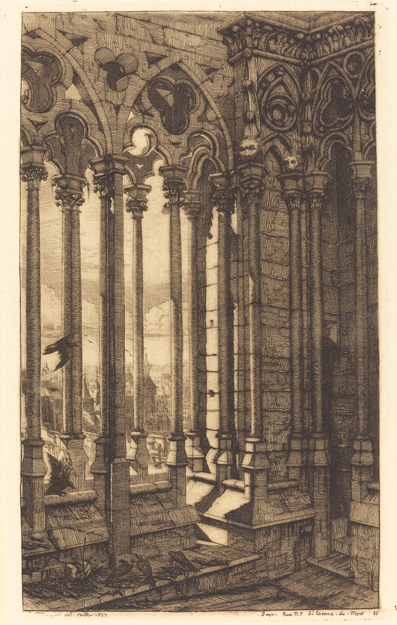 La galerie Notre-Dame, Paris (Galeria de Notre Dame, Paris) de Charles Meryon