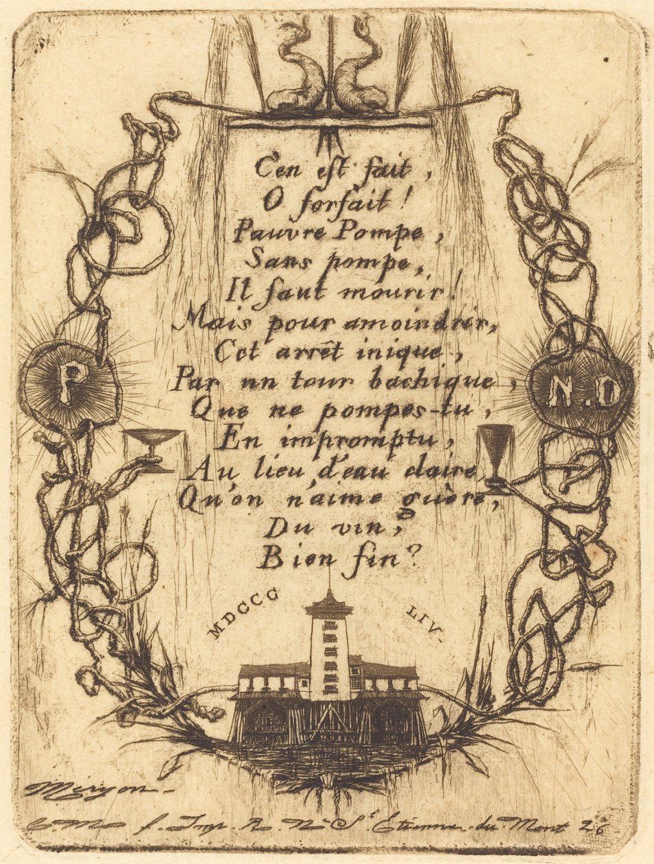 A pequena bomba, Paris (A bomba de Notre Dame, pequena placa) de Charles Meryon