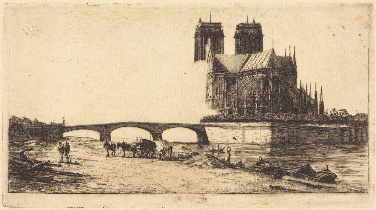 A abside de Notre-Dame de Paris (A abside da Catedral de Notre-Dame, em Paris) de Charles Meryon